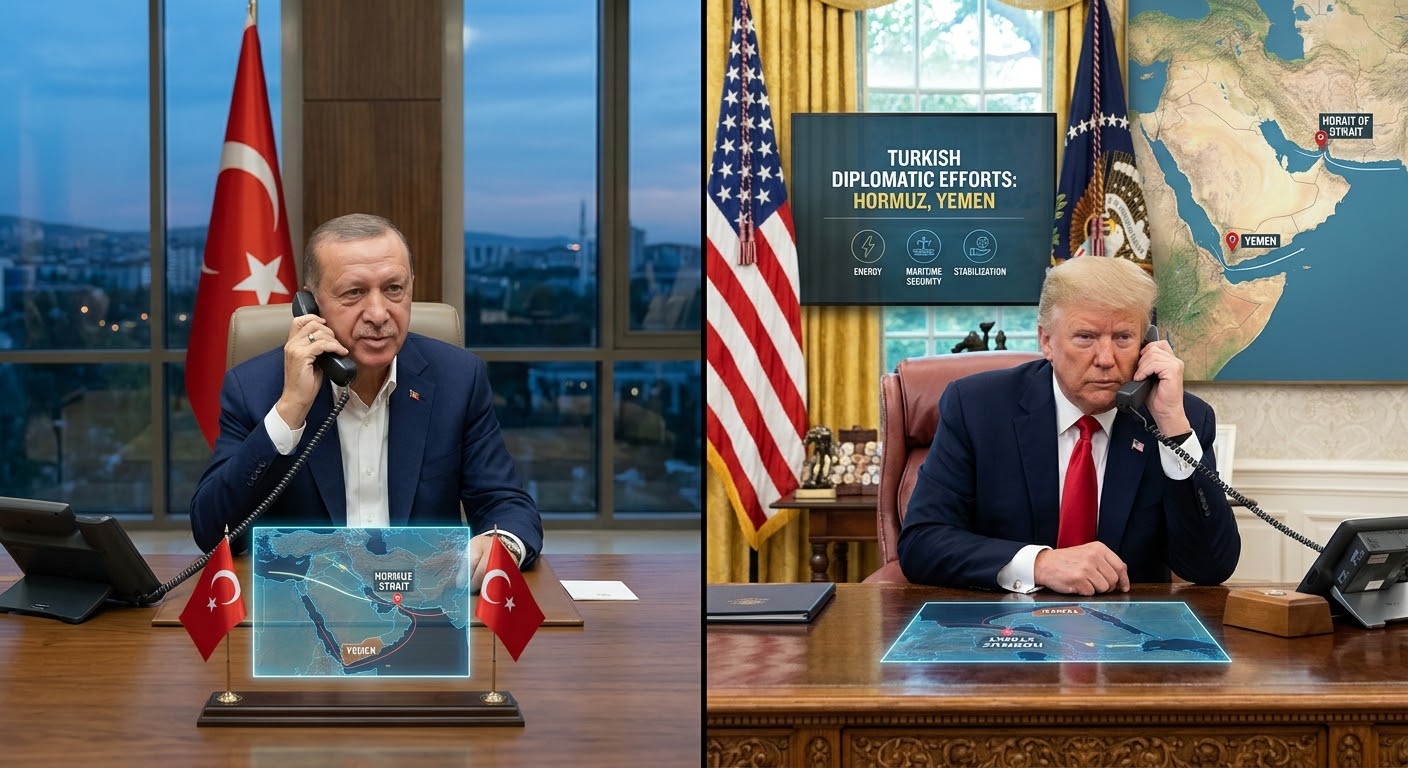 أردوغان يؤكد لترمب في اتصال هاتفي سعي أنقرة لحل أزمتي مضيق هرمز واليمن دبلوماسيا
